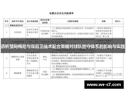 透析楚阿梅尼与双后卫战术配合策略对球队防守体系的影响与实践