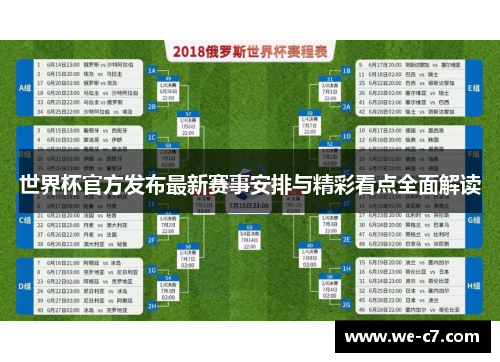 世界杯官方发布最新赛事安排与精彩看点全面解读